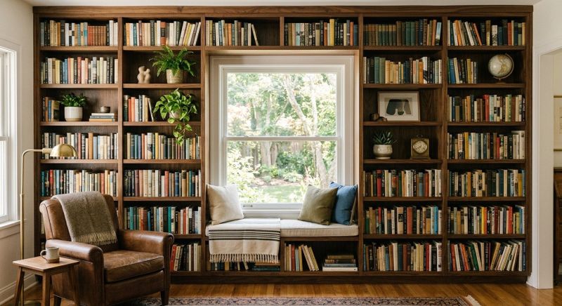 Built In Bookcase Installation in Greensboro, NC