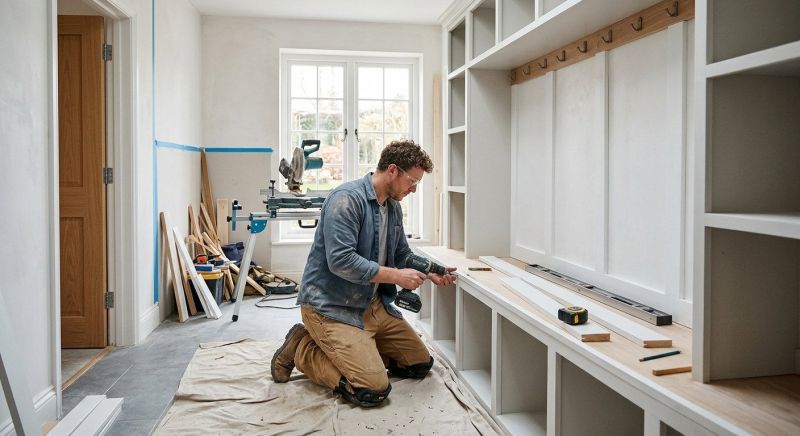 Mudroom Shelving Installation in Durham, NC
